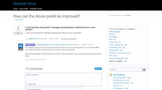 
                            4. I can't access old portal? manage.windowsazure redirects ...