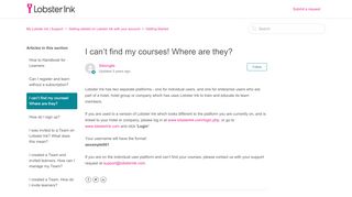 
                            5. I can't find my courses! Where are they? – My Lobster Ink | Support