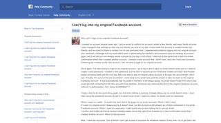 
                            3. I can't log into my original Facebook account. | Facebook ...