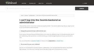 
                            9. I can't log into the Joomla backend as administrator - SiteGround