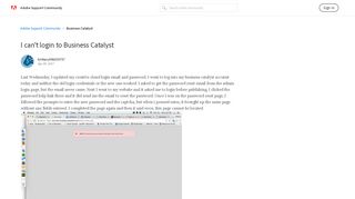 
                            6. I can't login to Business Catalyst | Adobe Community