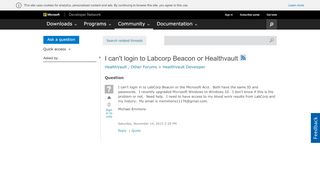 
                            6. I can't login to Labcorp Beacon or Healthvault