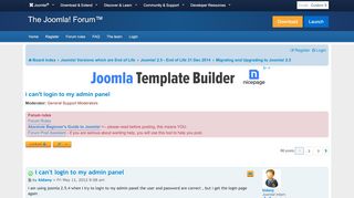 
                            2. i can't login to my admin panel - Joomla! Forum - community, help ...