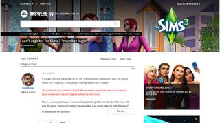 
                            9. I can't register for Sims 3 