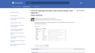 
                            4. I can't see 'login approval' option under security ... - Facebook