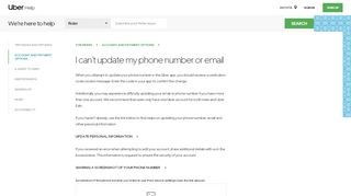 
                            9. I can't update my phone number or email | Uber