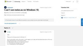 
                            5. I can't use ewise.au on Windows 10. - Microsoft Community