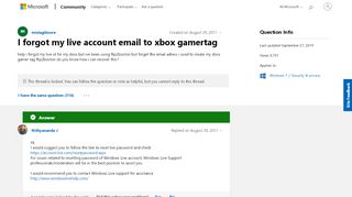 
                            8. I forgot my live account email to xbox gamertag ...