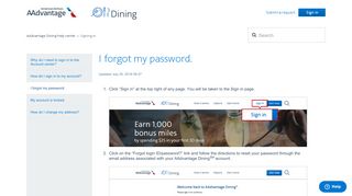 
                            6. I forgot my password. – AAdvantage Dining help center