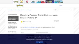 
                            5. I forgot my Pokémon Trainer Club ... - support.pokemon.com