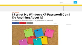 
                            10. I Forgot My Windows XP Password! Can I Do Anything About It?