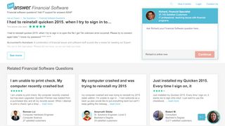 
                            6. I had to reinstall quicken 2015. when I try to sign in …