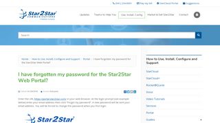 
                            8. I have forgotten my password for the Star2Star Web Portal? | Star2Star ...