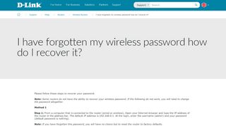 
                            2. I have forgotten my wireless password how do I recover it? | D ...