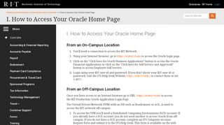 
                            9. I. How to Access Your Oracle Home Page | Controller - RIT