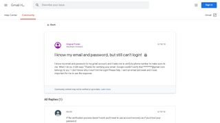
                            9. I know my email and password, but still can't login! - Gmail Help ...