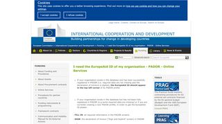 
                            4. I need the EuropeAid ID of my organisation - PADOR - Online ...