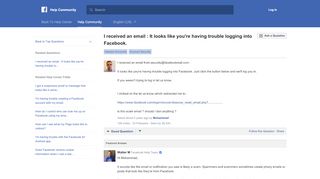 
                            4. I received an email : It looks like you're having ... - Facebook