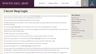 
                            9. I Secret Shop Login | Irvington Public Library