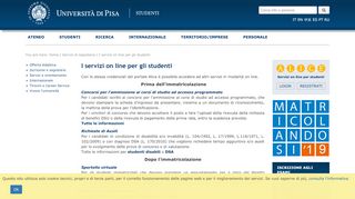 
                            4. I servizi on line per gli studenti - Università di Pisa