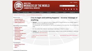 
                            4. I try to login and nothing happens - no error message or ... - Iww