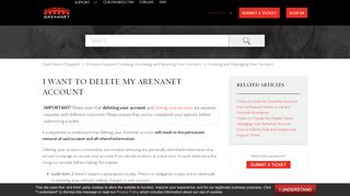 
                            2. I Want to Delete My ArenaNet Account – Guild Wars 2 Support