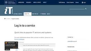
                            1. I want to... log in | IT Services - University of Oxford