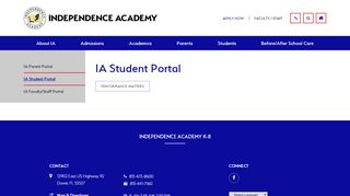 
                            3. IA Student Portal - Independence Academy K-8