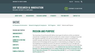 
                            2. IACUC - USF Research & Innovation - University of South ...