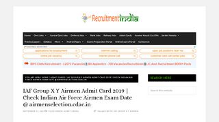 
                            7. IAF Group X Y Airmen Admit Card 2019 - Recruitment India