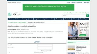 
                            9. IAG Cargo Launches Online Booking | JOC.com