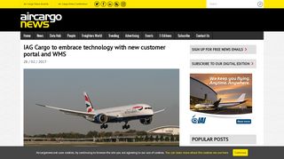 
                            6. IAG Cargo to embrace technology with new customer portal and WMS