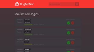 
                            6. iamfam.com passwords - BugMeNot