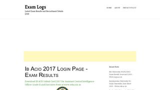 
                            3. Ib Acio 2017 Login Page | Exam Logs