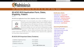 
                            1. IB ACIO 2019 Application Form, Dates, Eligibility, Pattern ...