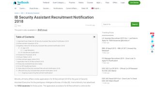 
                            4. IB Security Assistant Recruitment Notification 2018 ...