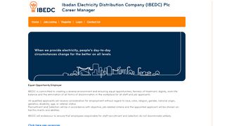 
                            1. Ibadan Electricity Distribution Company (IBEDC) Plc <br>Career ...