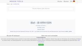 
                            4. iBall iB-WRA150N Standard-Router-Login und Passwort