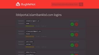 
                            8. ibblportal.islamibankbd.com passwords - BugMeNot