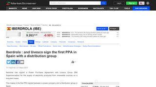 
                            9. Iberdrola : and Uvesco sign the first PPA in Spain …