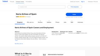 
                            4. Iberia Airlines of Spain Careers and Employment | Indeed.com
