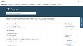 
                            4. ibm ij03230: incorrect password sends multiple log in request.