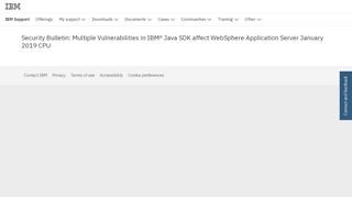 
                            9. IBM Security Bulletin: Multiple Vulnerabilities in IBM® Java SDK affect ...
