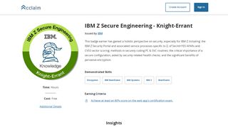 
                            8. IBM Z Secure Engineering - Knight-Errant - Acclaim