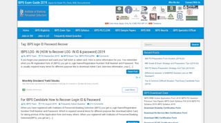 
                            2. IBPS login ID Password Recover Archives - IBPS PO exam