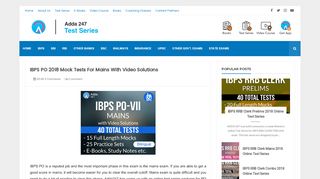 
                            8. IBPS PO 2018 Mock Tests for Mains with Video …