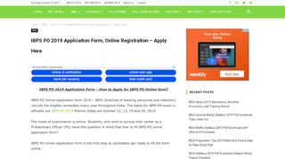 
                            8. IBPS PO 2019 Application Form, Online Registration – Apply ...