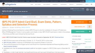 
                            9. IBPS PO 2019 Application Form (Out), Exam Dates, Pattern ...