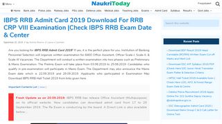 
                            6. IBPS RRB Admit Card 2019 - naukri.today