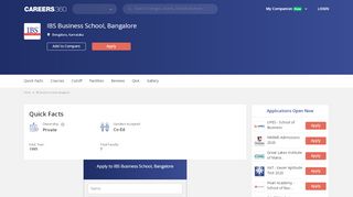 
                            3. IBS Business School, Bangalore - courses, fee, cut off ...